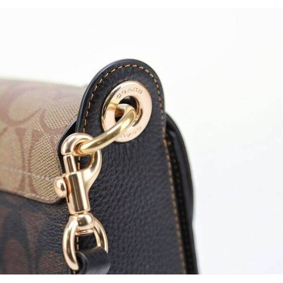 NWT Coach Disco Patch Saddle Shoulder bag Brown Signature - Picture 12 of 12
